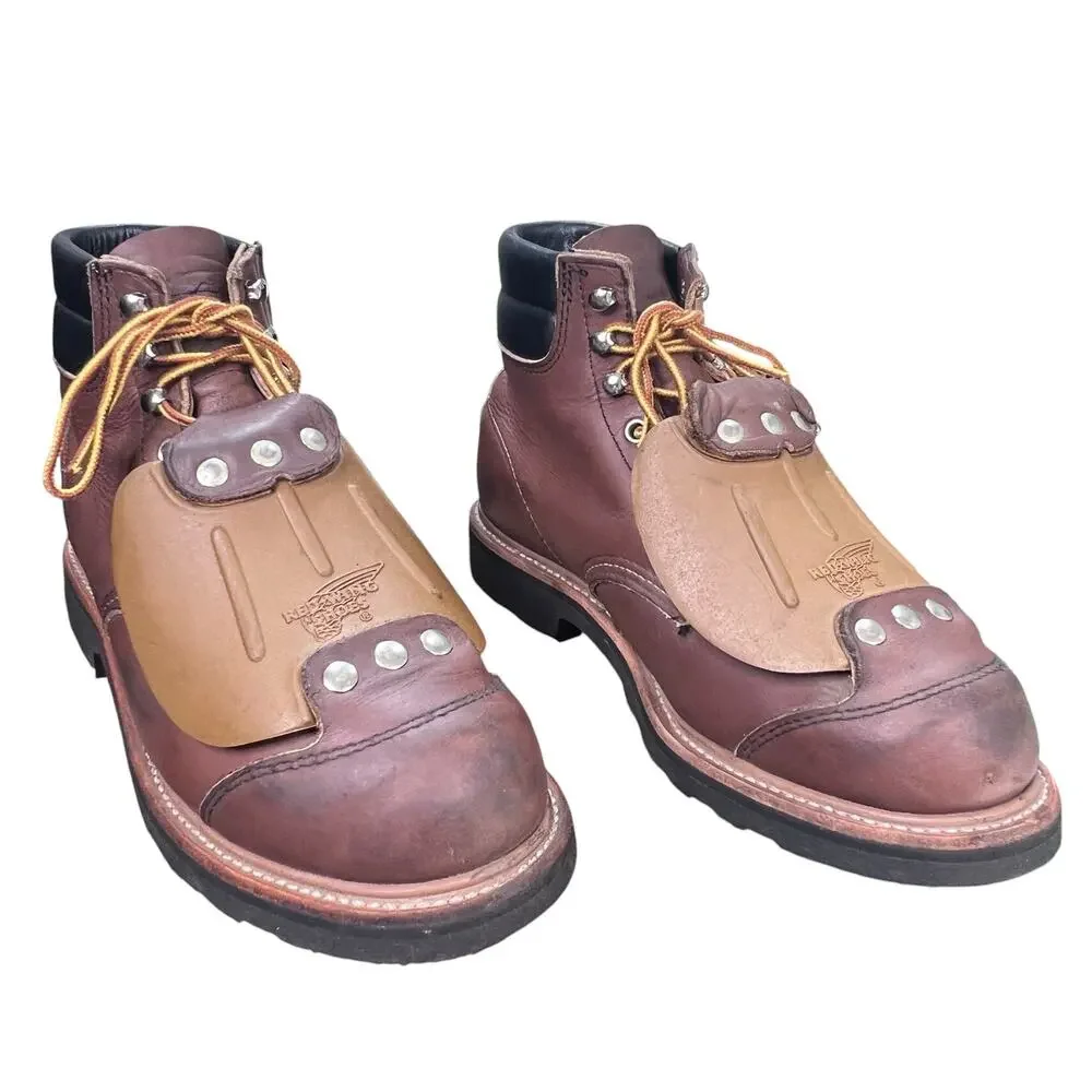 Vintage Red Wing 3511 Steel Toe Brown Metatarsal Guard Work Boots Size 8.5 D